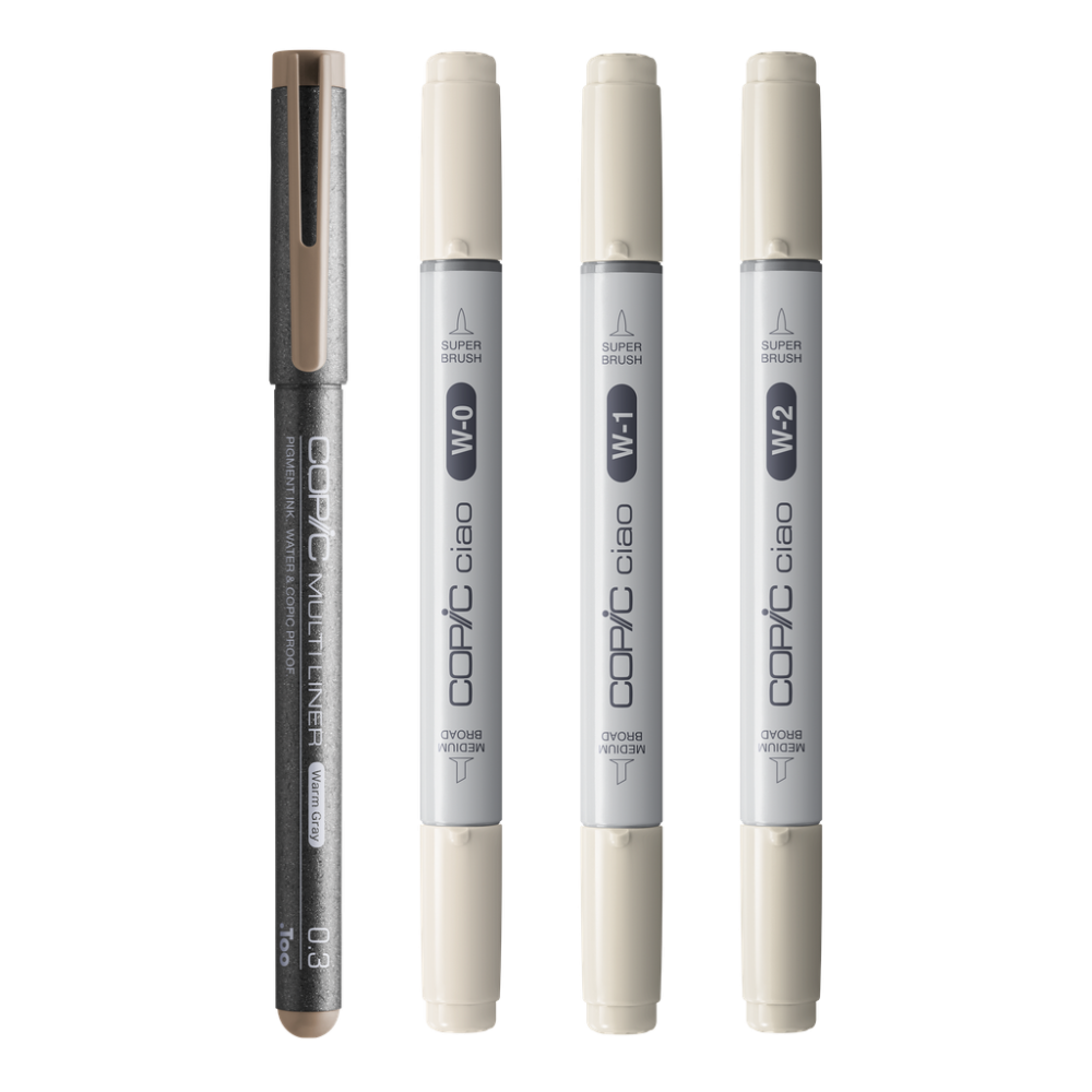 Set of Copic Ciao Shade dual-tip alcohol-based markers - Light Warm Gray