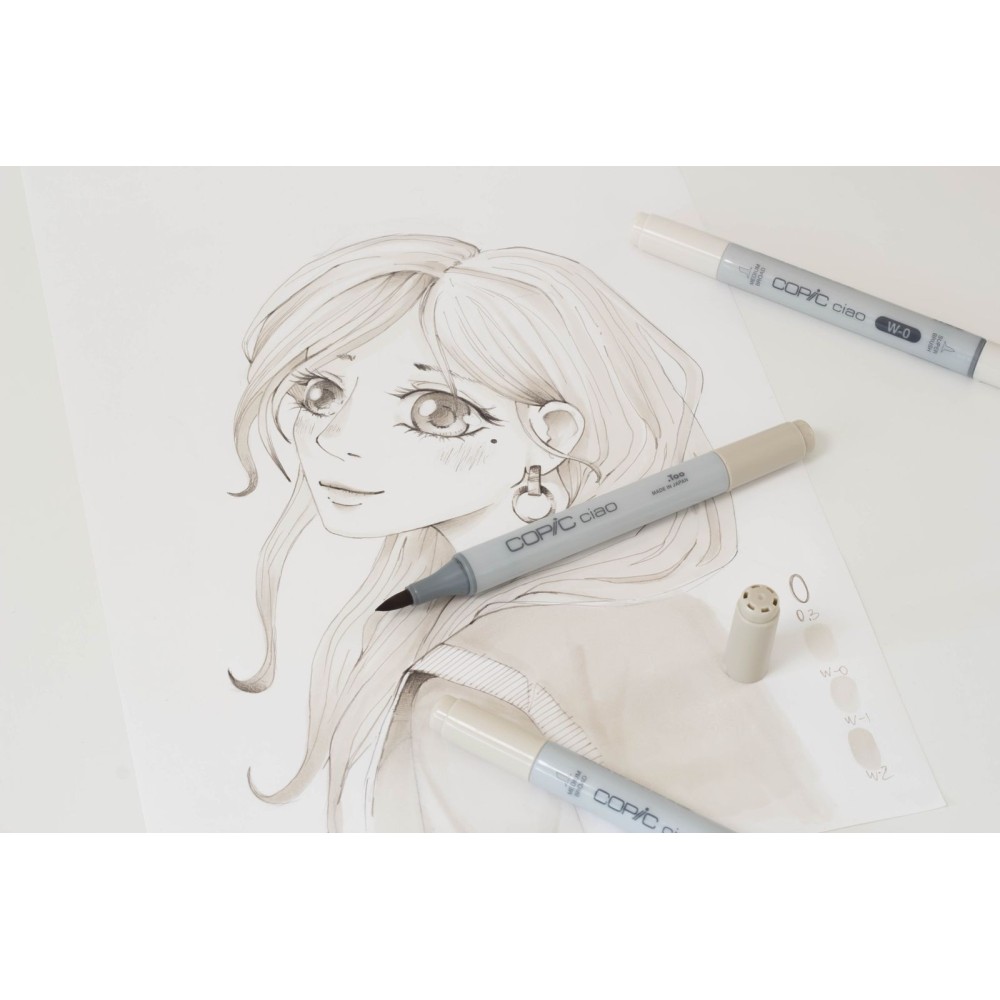 Set of Copic Ciao Shade dual-tip alcohol-based markers - Light Warm Gray