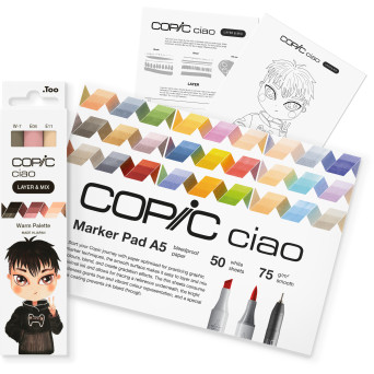 Zestaw markerów dwustronnych Copic Ciao Layer & Mix - Warm Palette