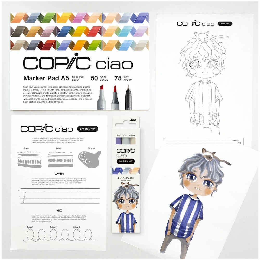 Set of Copic Ciao Layer & Mix dual-tip alcohol-based markers - Serene Palette