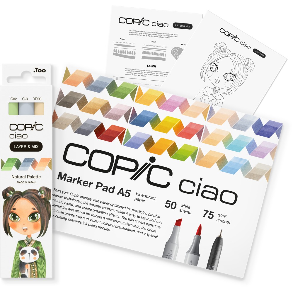 Zestaw markerów dwustronnych Copic Ciao Layer & Mix - Natural Palette