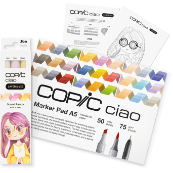 Zestaw markerów dwustronnych Copic Ciao Layer & Mix - Sunset Palette