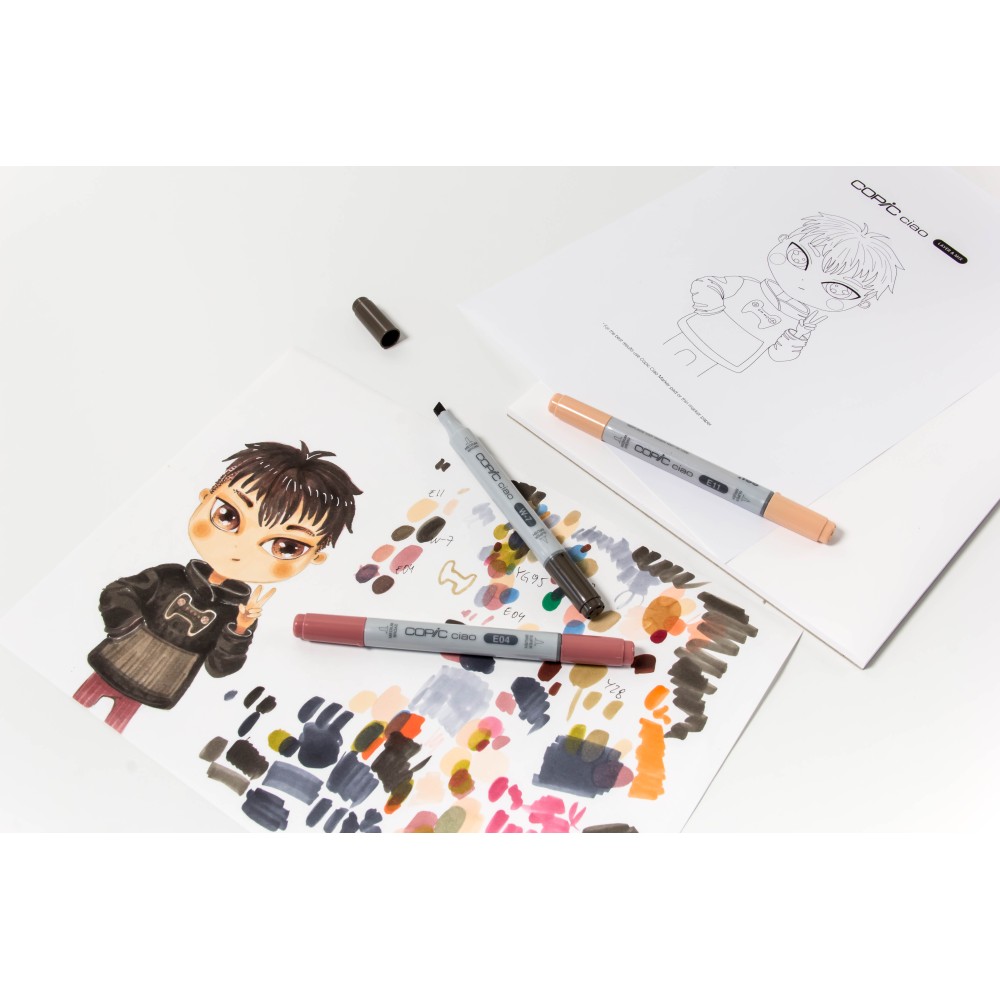 Set of Copic Ciao Layer & Mix dual-tip alcohol-based markers - Warm Palette