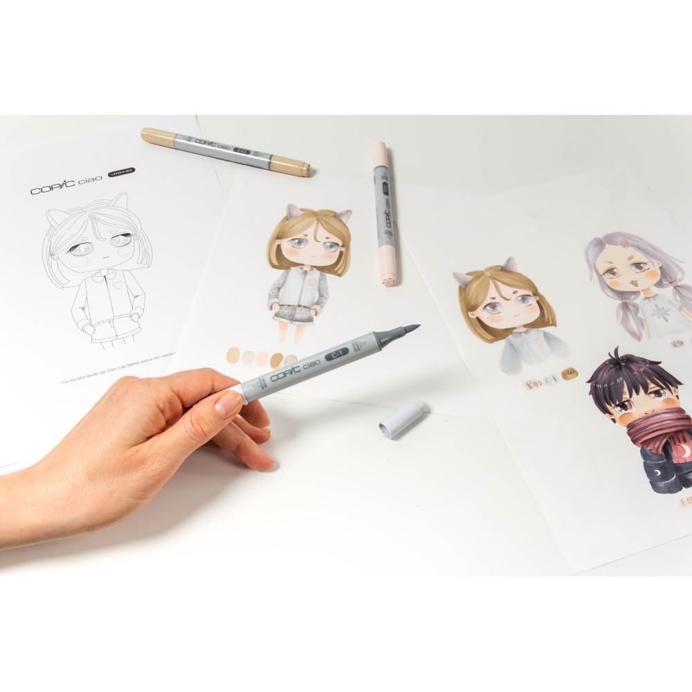 Zestaw markerów dwustronnych Copic Ciao Layer & Mix - Mellow Palette