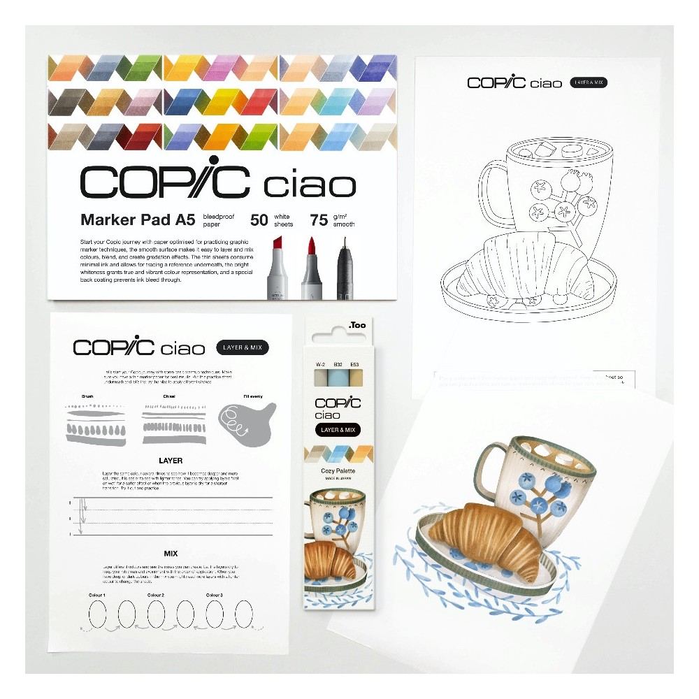 Zestaw markerów dwustronnych Copic Ciao Layer & Mix - Cozy Palette