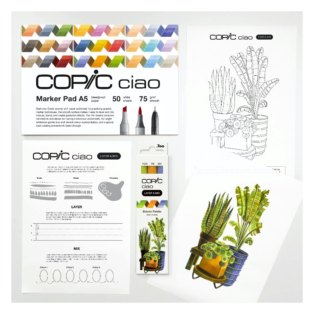 Zestaw markerów dwustronnych Copic Ciao Layer & Mix - Botanic Palette