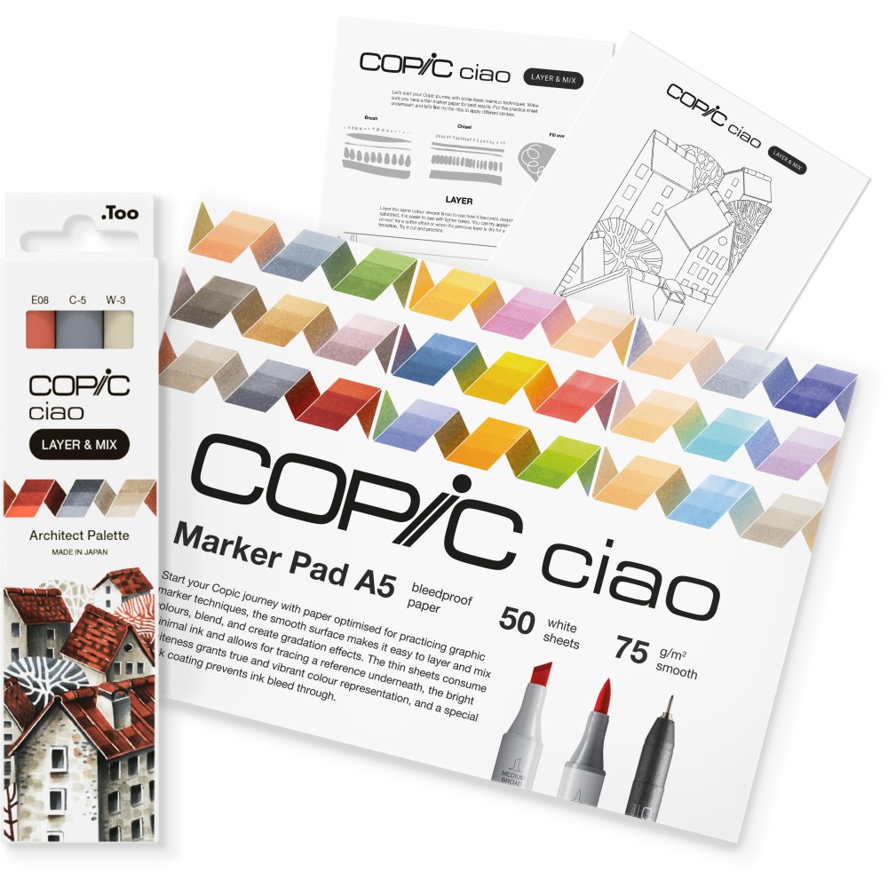 Set of Copic Ciao Layer & Mix dual-tip alcohol-based markers - Architect Palette