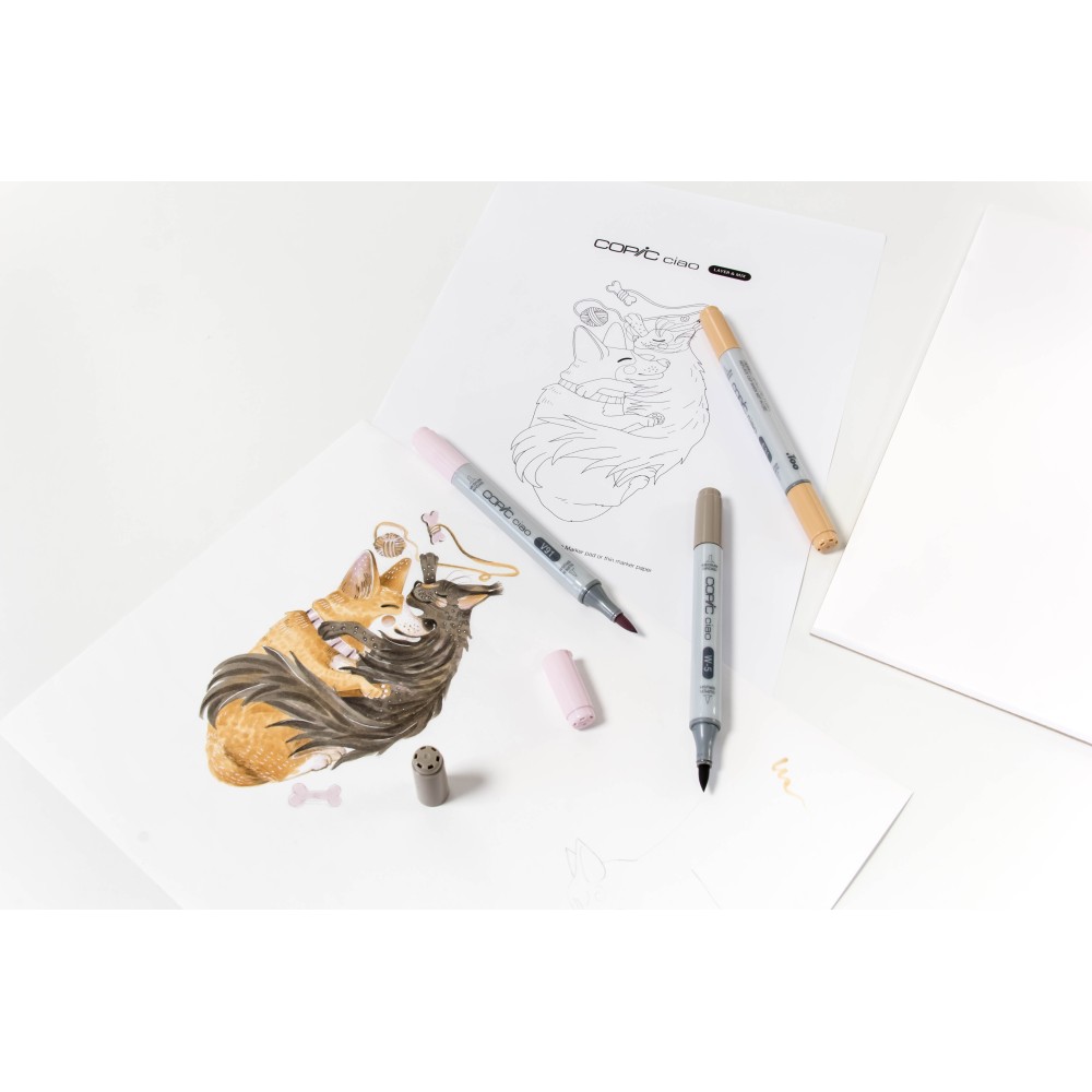 Zestaw markerów dwustronnych Copic Ciao Layer & Mix - Pet Palette
