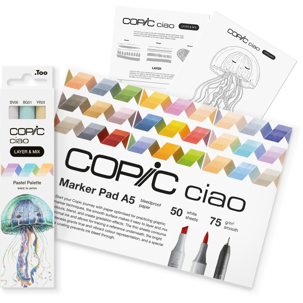 Set of Copic Ciao Layer & Mix dual-tip alcohol-based markers - Pastel Palette