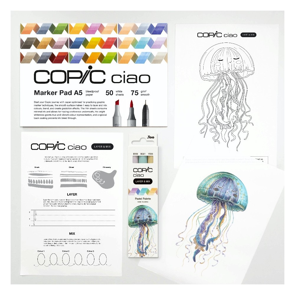 Zestaw markerów dwustronnych Copic Ciao Layer & Mix - Pastel Palette