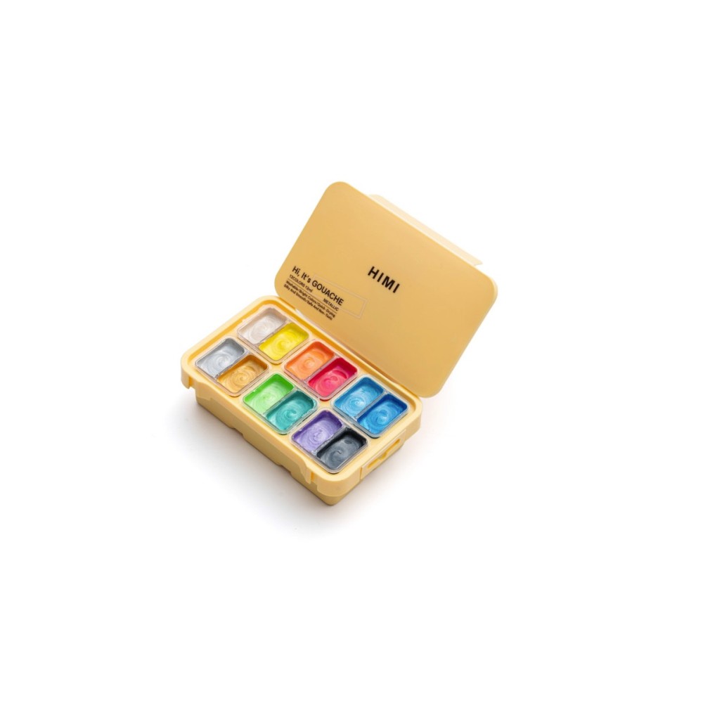 Set of Twin Cup Metallic Gouache - HIMI - 12 pcs. x 12 ml