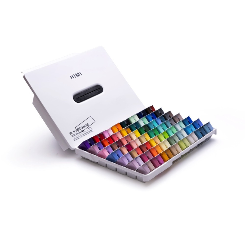 Set of Twin Cup Gouache paints - HIMI - White 112 pcs. x 12 g