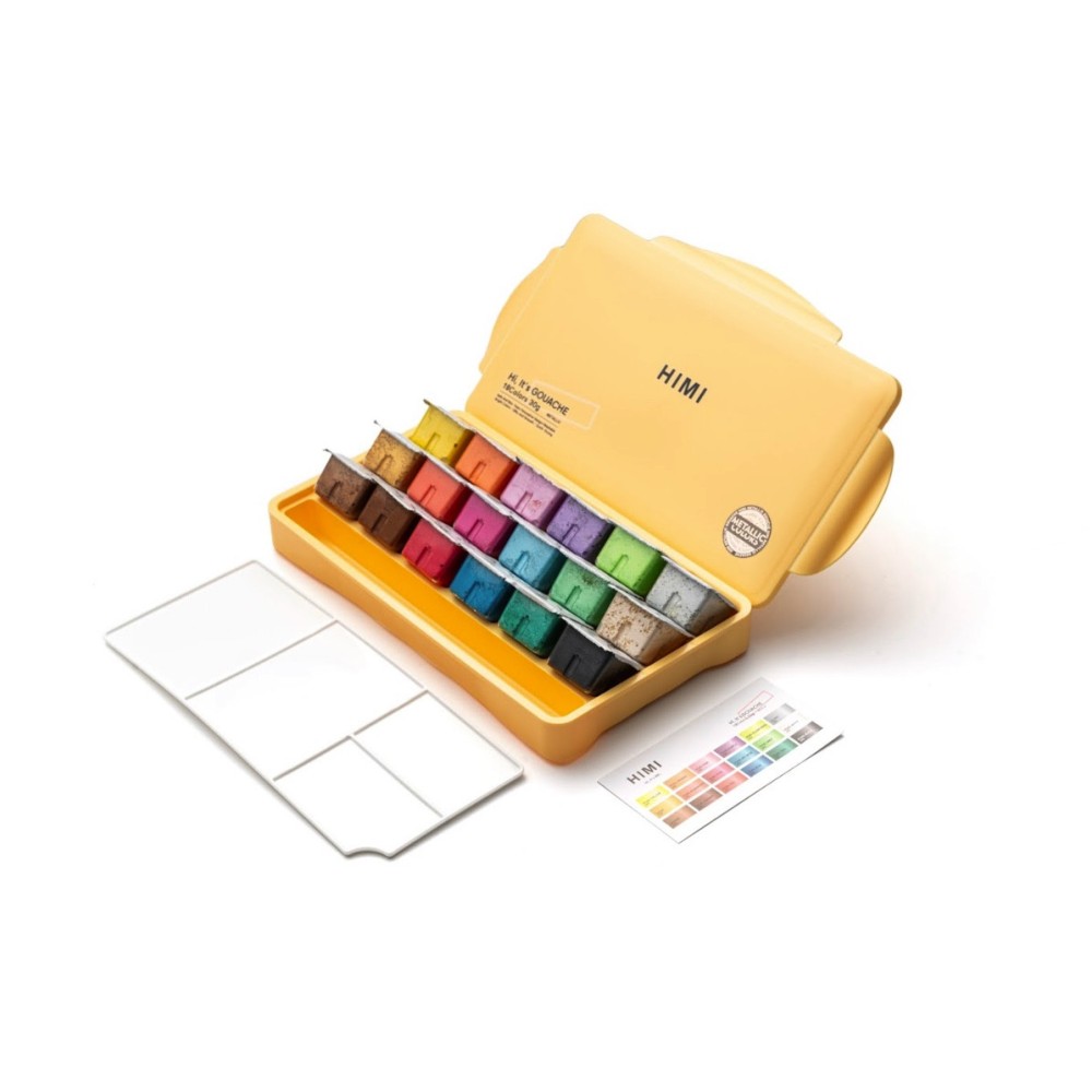 Set of Jelly Cup Metallic Gouache - HIMI - 18 pcs. x 30 g