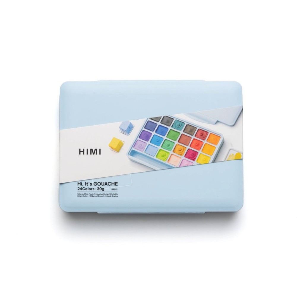 Set of Jelly Cup Gouache - HIMI - Ice Blue, 24 pcs. x 30 g