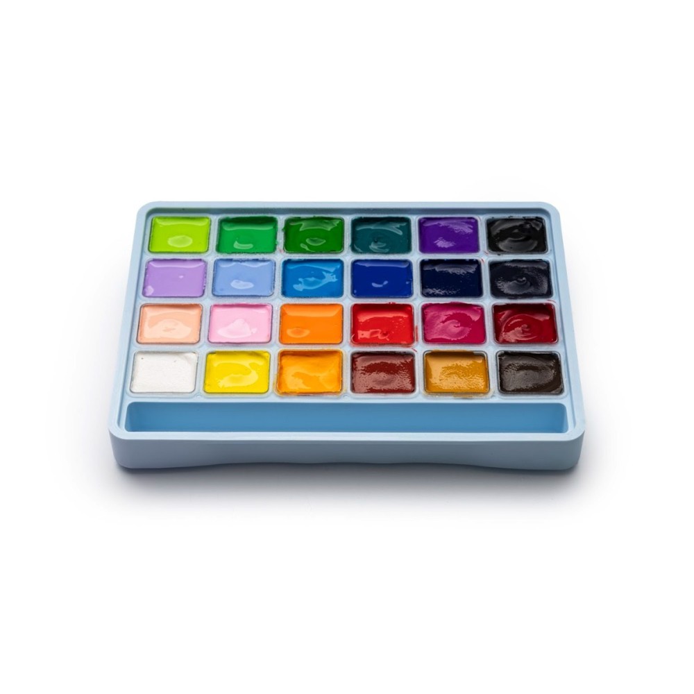 Set of Jelly Cup Gouache - HIMI - Ice Blue, 24 pcs. x 30 g