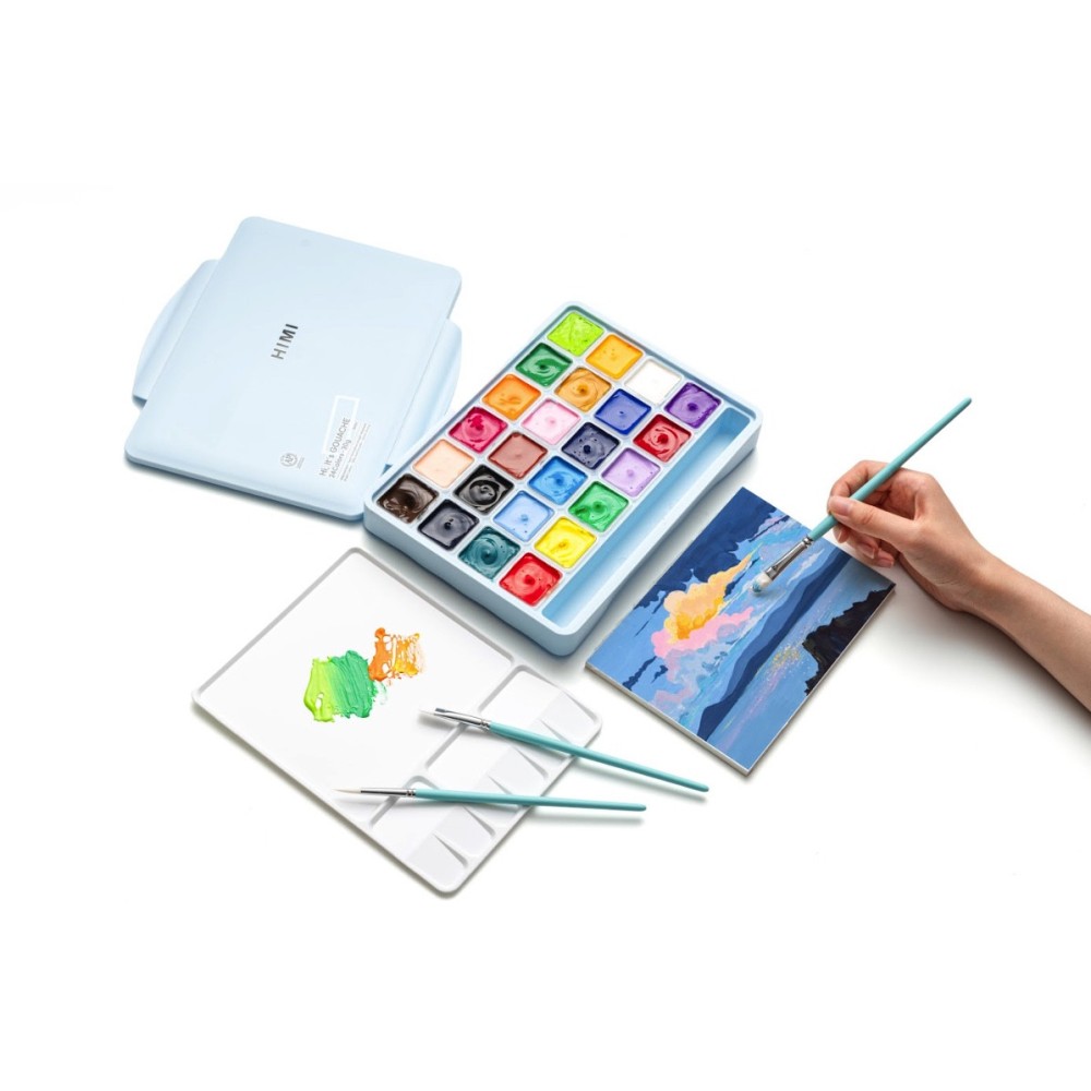 Set of Jelly Cup Gouache - HIMI - Ice Blue, 24 pcs. x 30 g