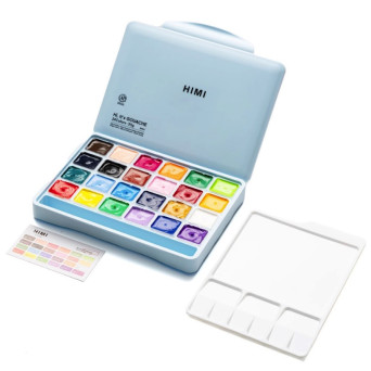 Set of Jelly Cup Gouache - HIMI - Ice Blue, 24 pcs. x 30 g