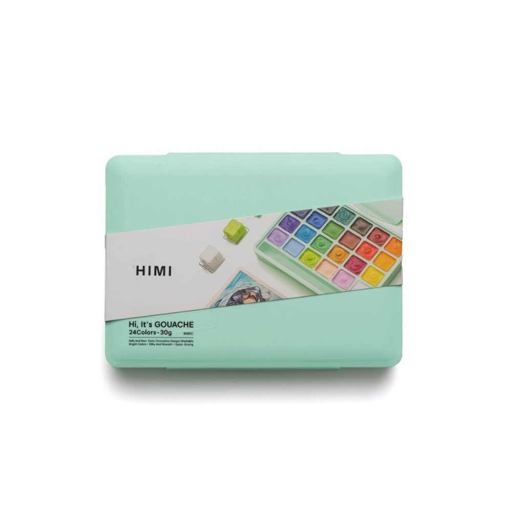 Set of Jelly Cup Gouache - HIMI - Green, 24 pcs. x 30 g