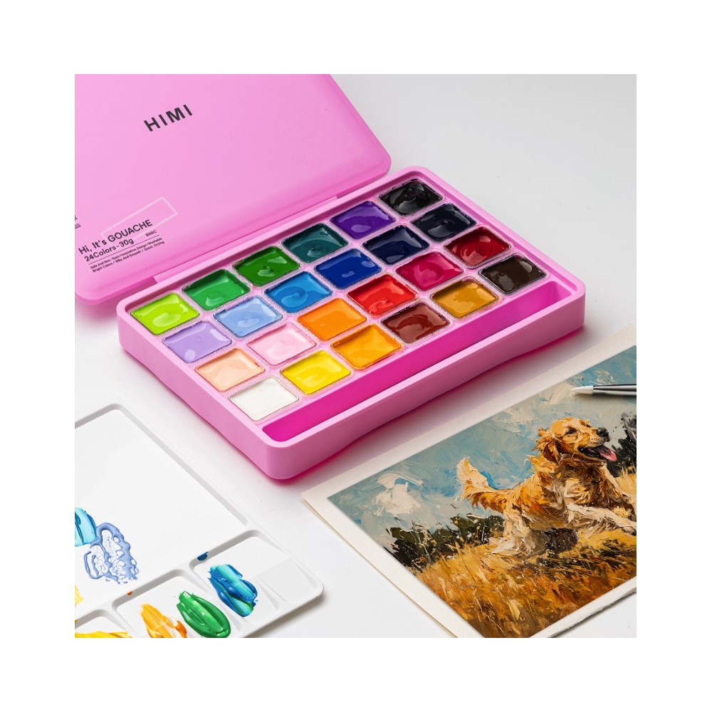 Set of Jelly Cup Gouache - HIMI - Pink, 24 pcs. x 30 g