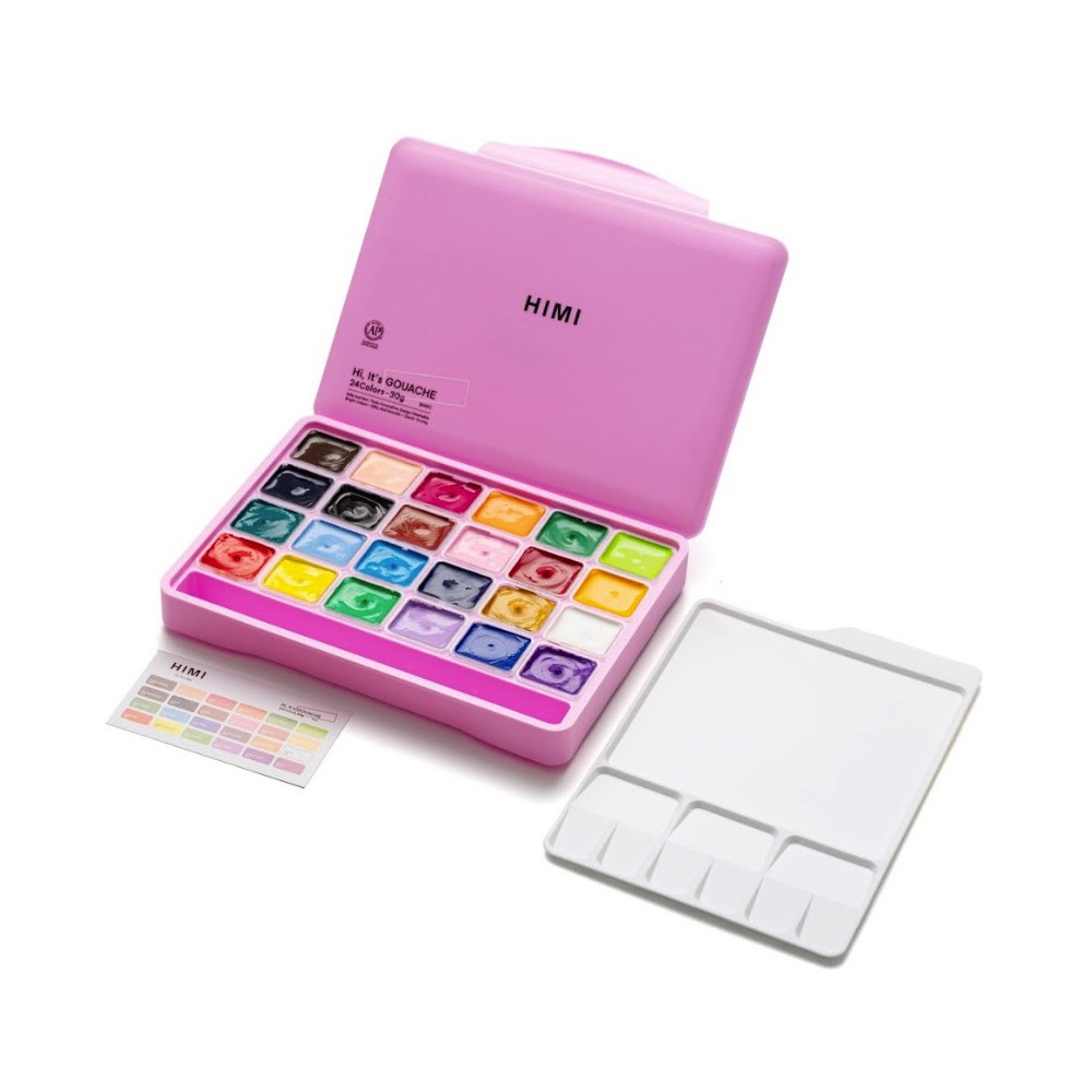 Set of Jelly Cup Gouache - HIMI - Pink, 24 pcs. x 30 g