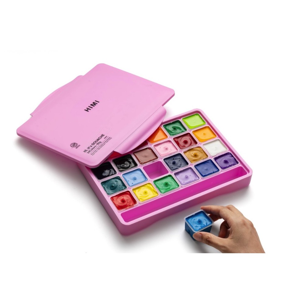Set of Jelly Cup Gouache - HIMI - Pink, 24 pcs. x 30 g