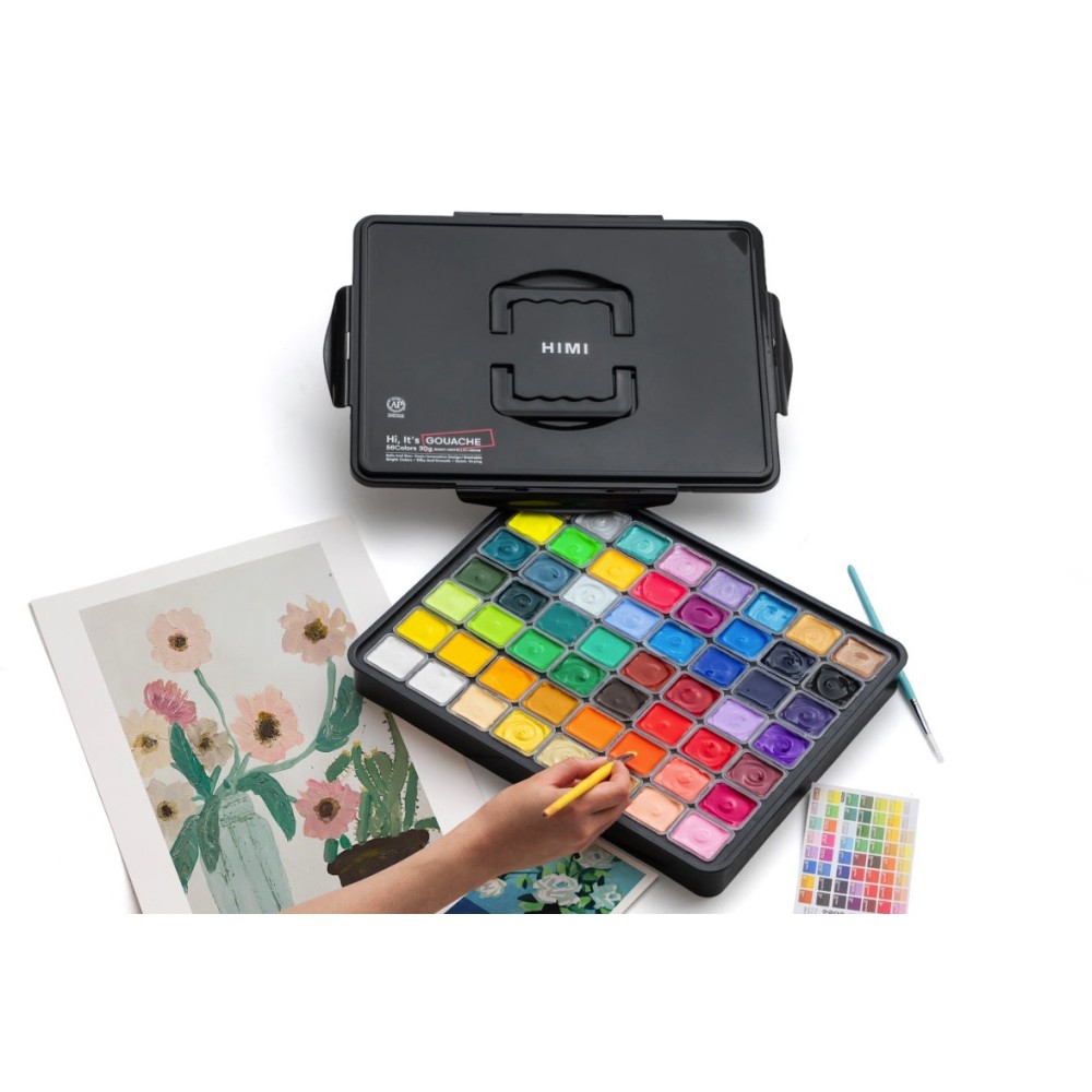 Set of Jelly Cup Gouache - HIMI - Black 56 pcs. x 30 g