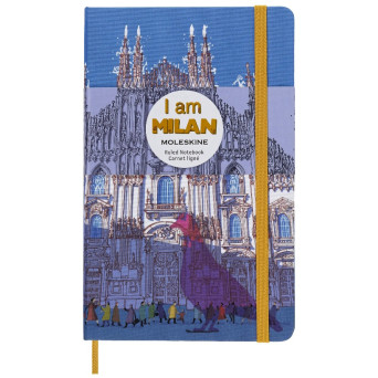 Notatnik w linie I am Milan 13 x 21 cm - Moleskine - twarda okładka