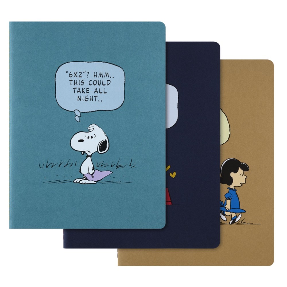 Set of Ruled Peanuts Cahier Journals 19 x 25 cm - Moleskine - soft cover 3 pcs.