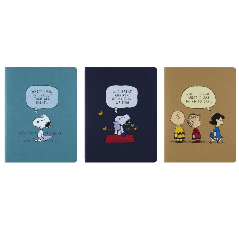 Set of Ruled Peanuts Cahier Journals 19 x 25 cm - Moleskine - soft cover 3 pcs.