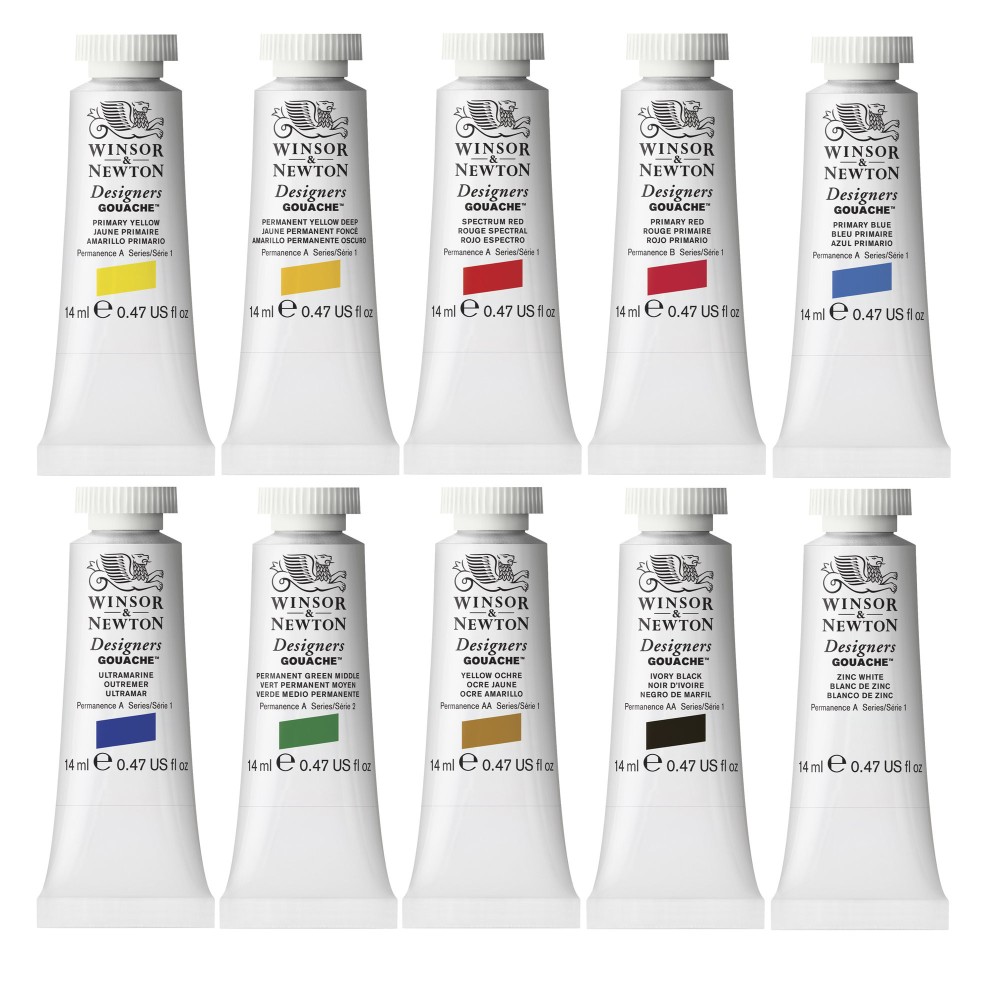 Set of Introductory Gouache paints - Winsor & Newton - 10 x 14 ml