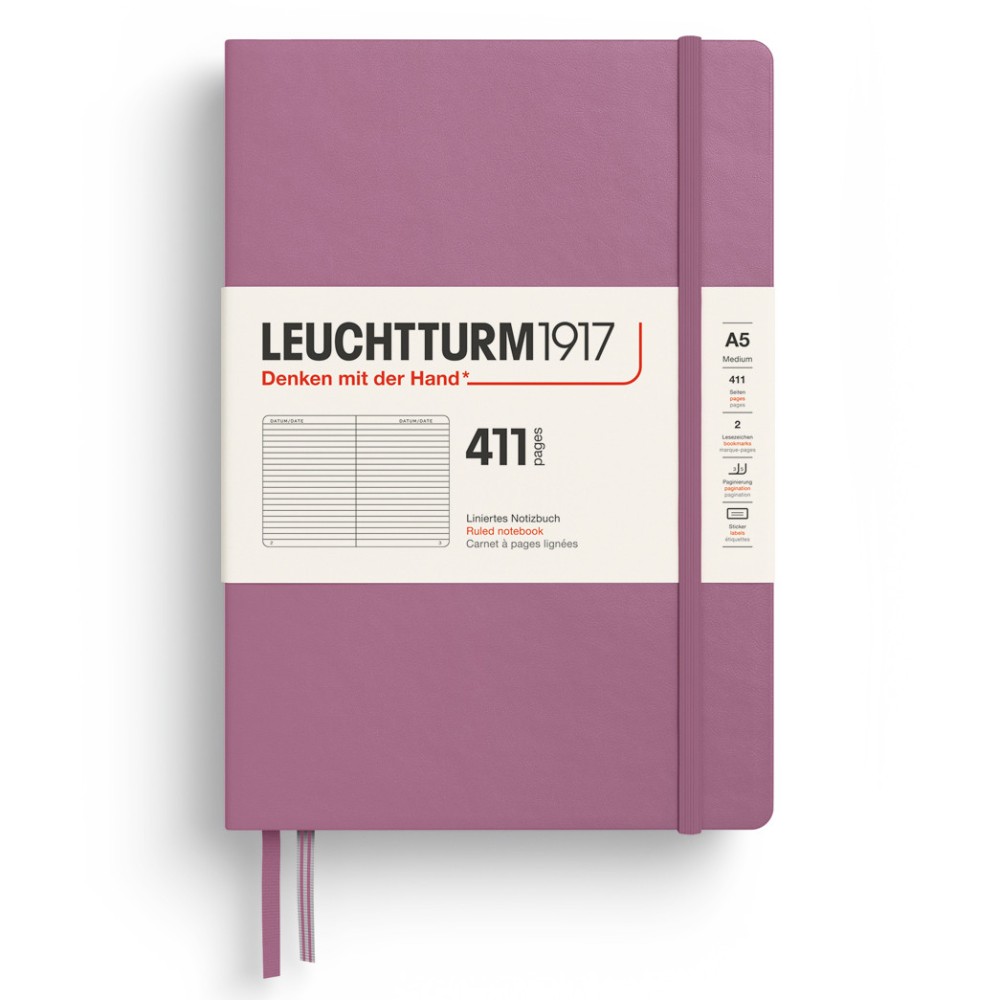 Notatnik w linie 411 A5 - Leuchtturm1917 - Dusty Rose twarda okładka