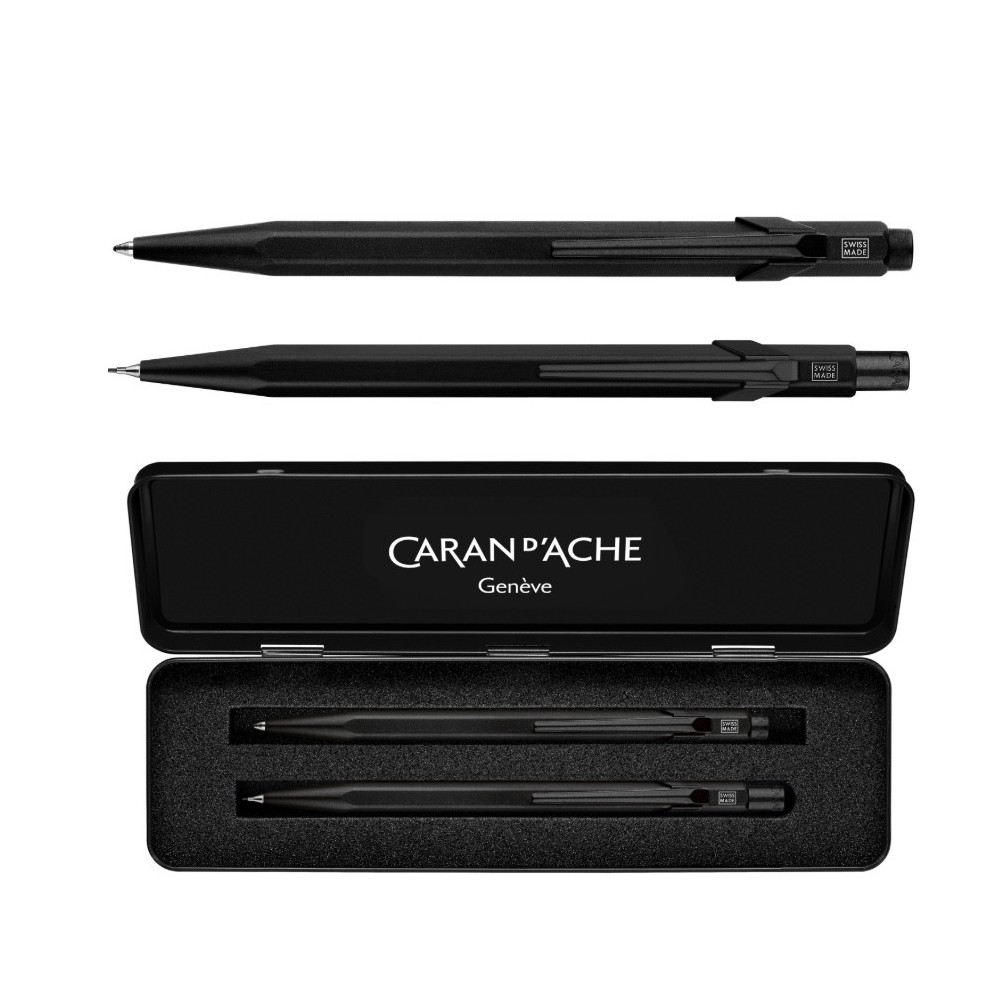 Zestaw długopis 849 i ołówek 844 - Caran d'Ache - Black Code 2 szt.