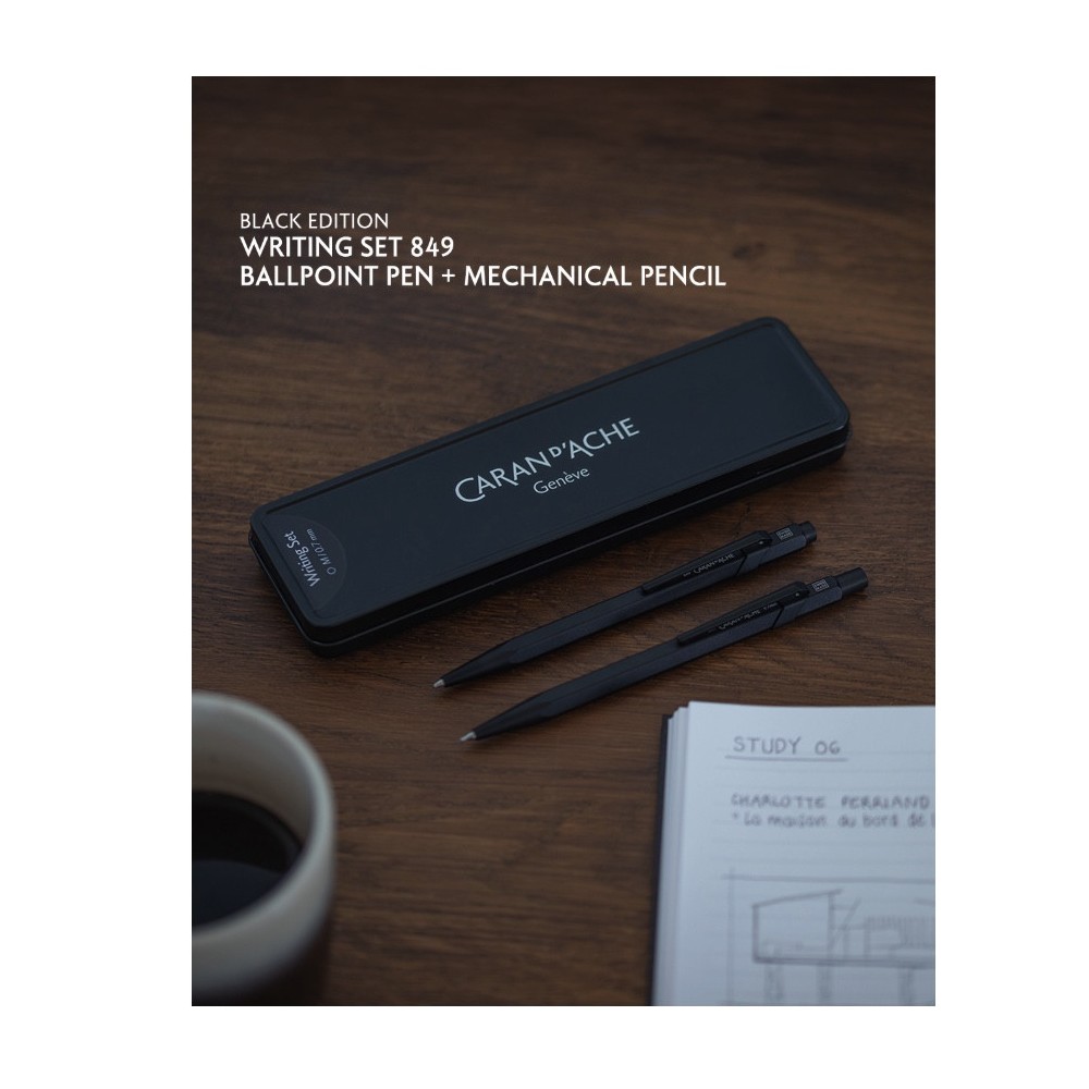 Zestaw długopis 849 i ołówek 844 - Caran d'Ache - Black Code 2 szt.