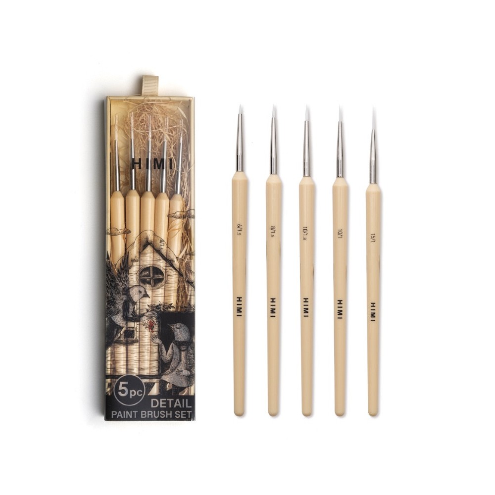 Set of round synthetic Detail brushes - HIMI - 5 pcs.