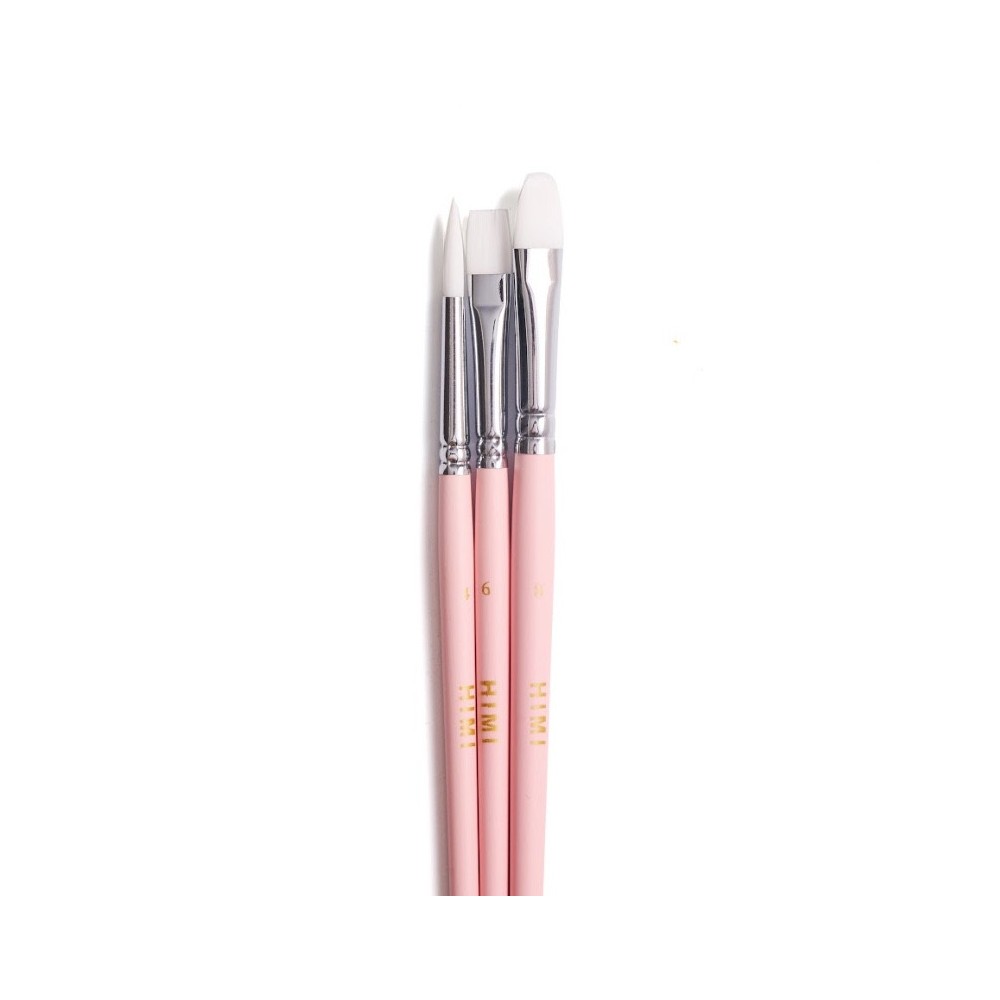 Zestaw pędzli syntetycznych Little Bird - HIMI - Pink 3 szt.