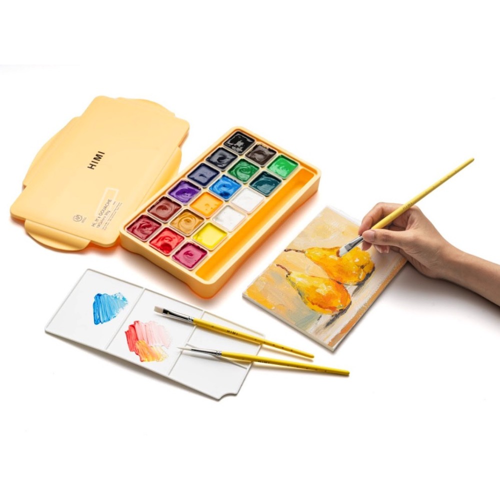Zestaw pędzli syntetycznych Little Bird - HIMI - Yellow 3 szt.