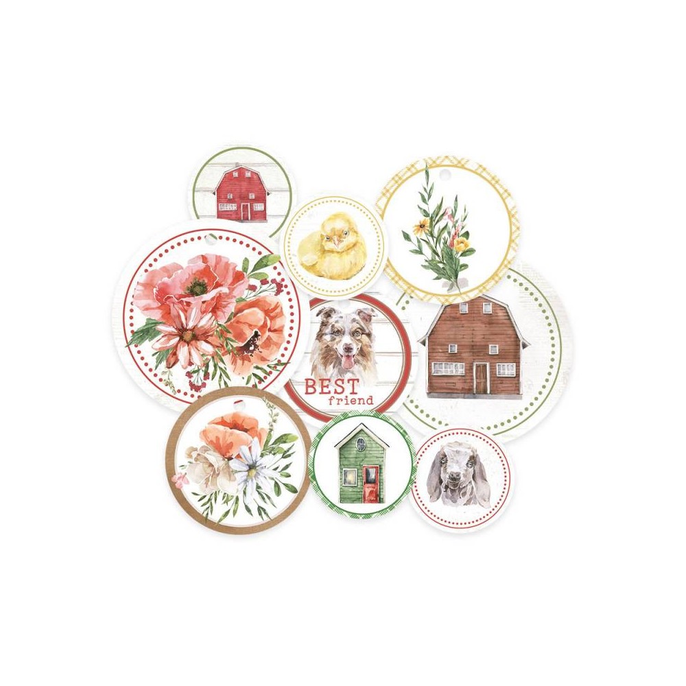 Decorative tags - Piątek Trzynastego - Farm Sweet Farm 01 9 pcs.