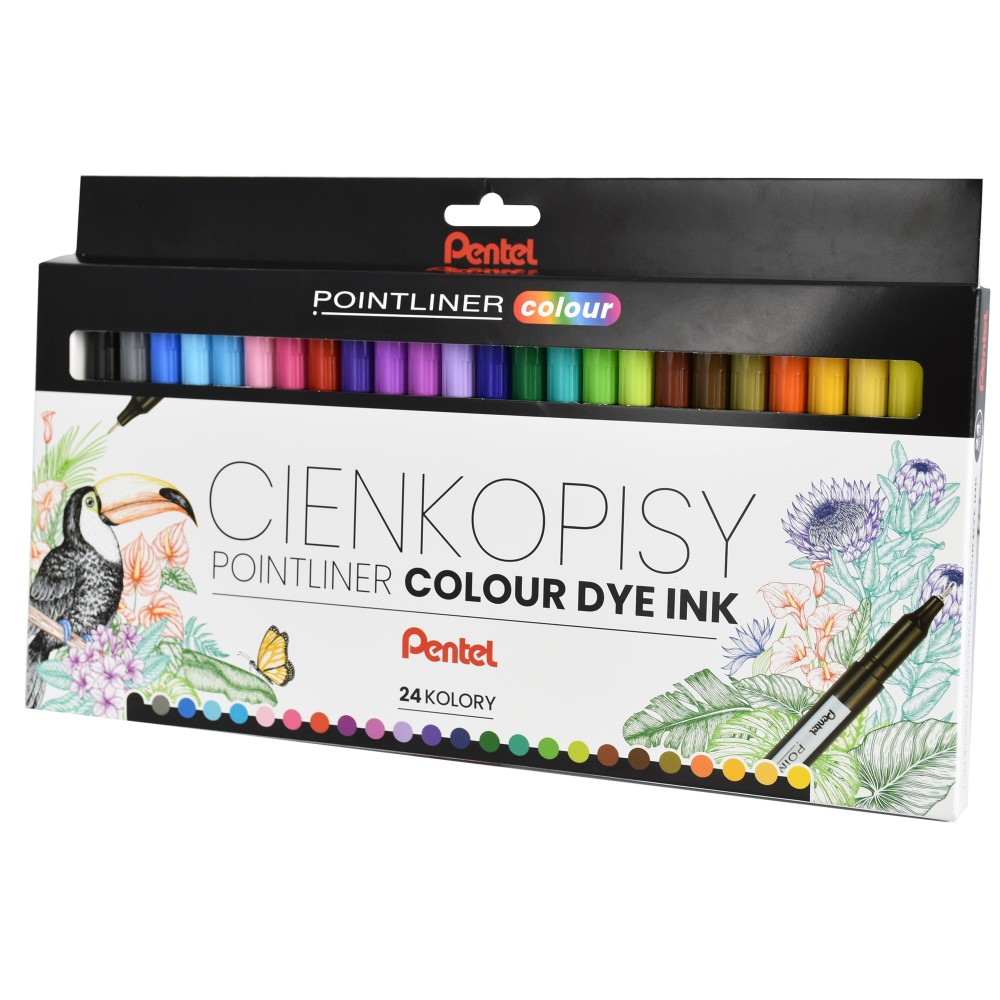 Set of Pointliner Colour fineliners 0,4 mm - Pentel - 24 pcs.