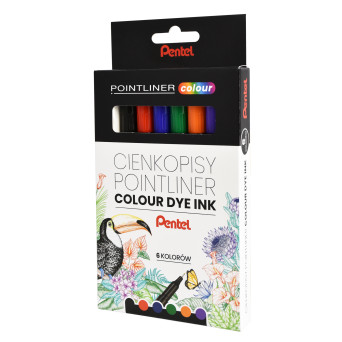 Set of Pointliner Colour fineliners 0,4 mm - Pentel - 6 pcs.