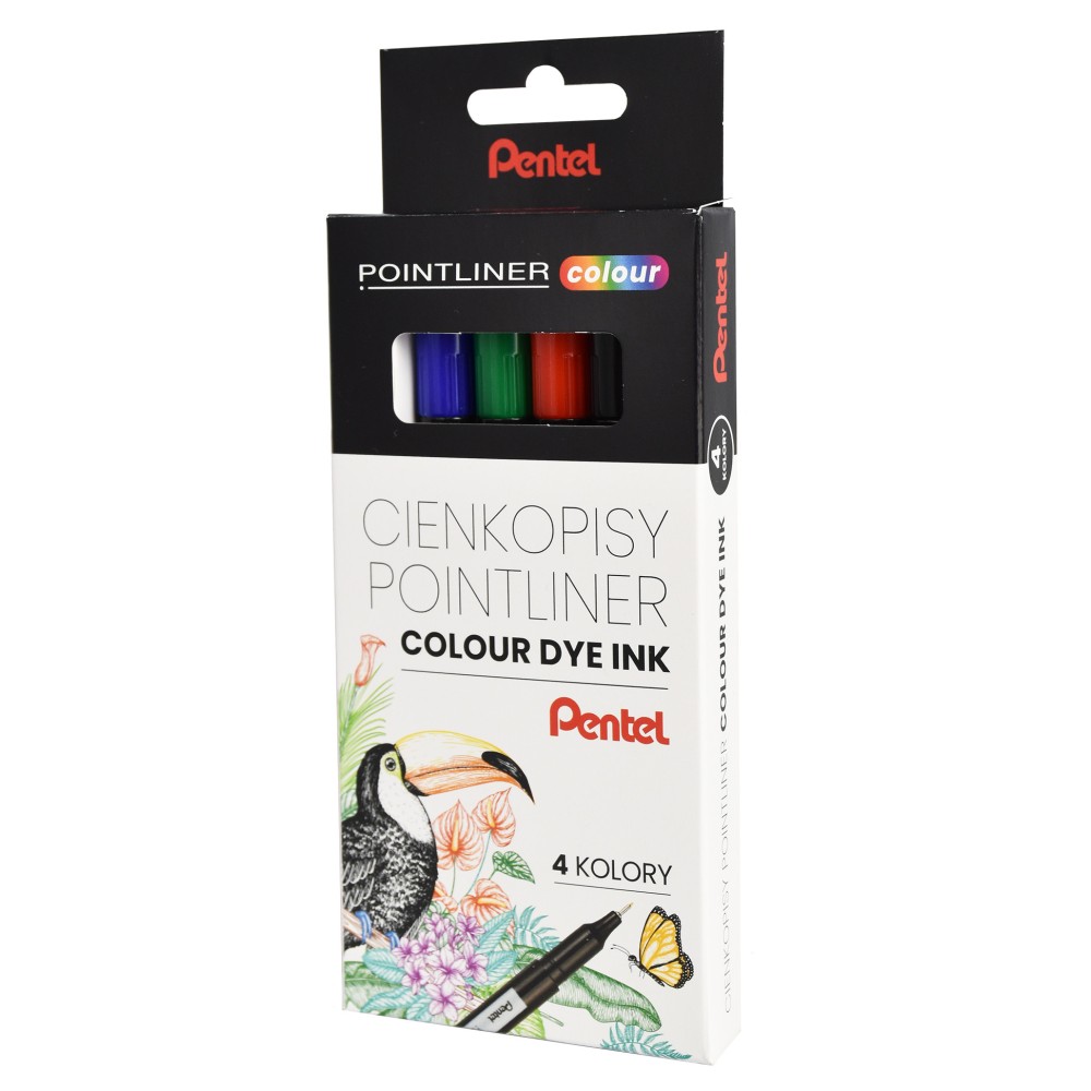 Zestaw cienkopisów Pointliner Colour 0,4 mm - Pentel - 4 szt.