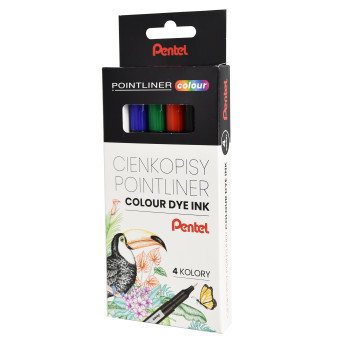 Set of Pointliner Colour fineliners 0,4 mm - Pentel - 4 pcs.