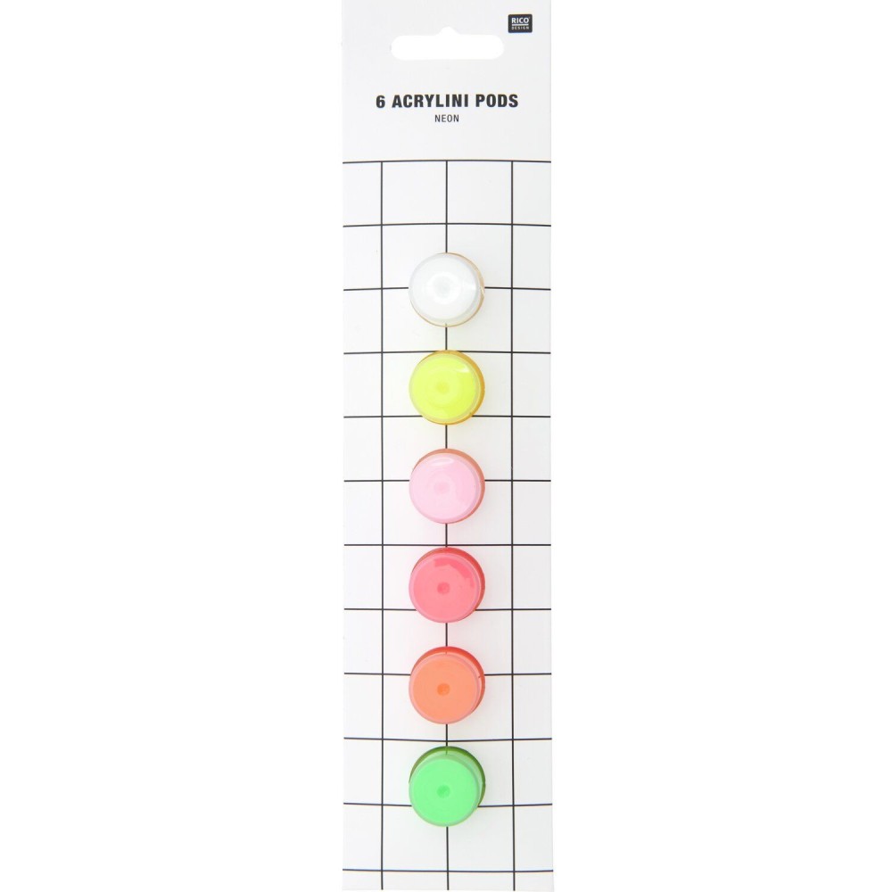 Set of Acrylini Neon acrylic paints - Rico Design - 6 x 3,5 ml