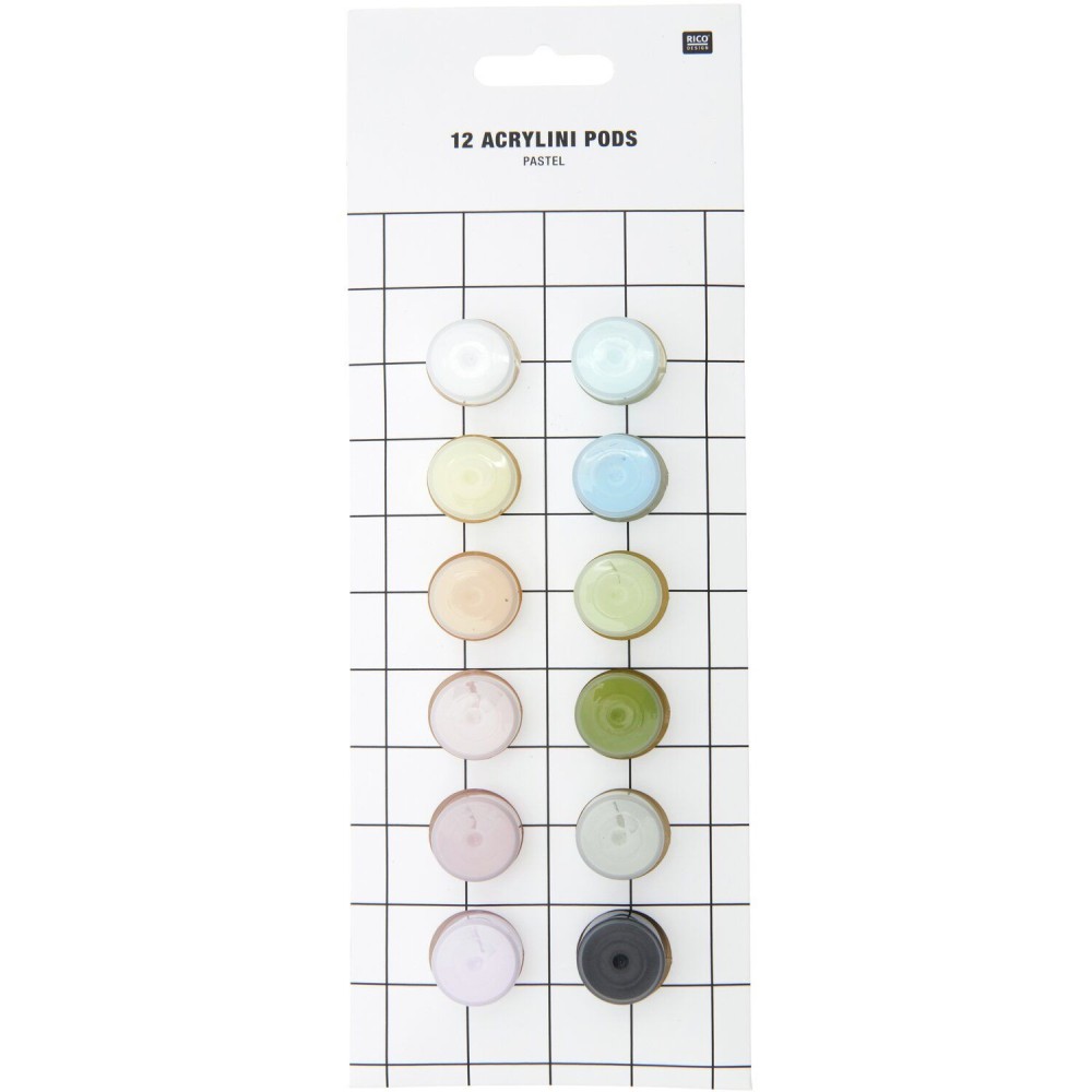 Set of Acrylini Pastel acrylic paints - Rico Design - 12 x 3,5 ml