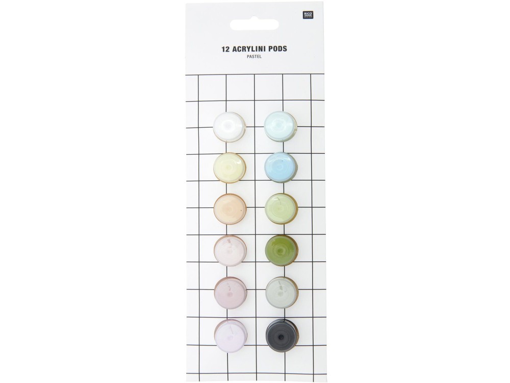 Zestaw farb akrylowych Acrylini Pastel - Rico Design - 12 x 3,5 ml