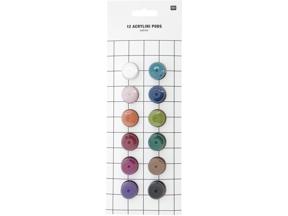 Set of Acrylini Earthy acrylic paints - Rico Design - 12 x 3,5 ml