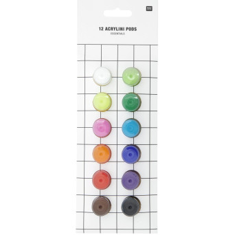 Set of Acrylini Essentials acrylic paints - Rico Design - 12 x 3,5 ml