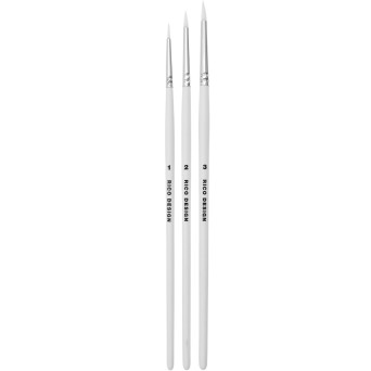 Zestaw okrągłych syntetycznych pędzli Acrilini - Rico Design - 3 szt.
