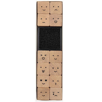 Zestaw stempli drewnianych Smile - Paper Poetry - 12 szt.