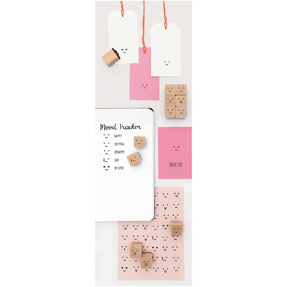 Set of wooden stamps Smile - Paper Poetry - 12 pcs.