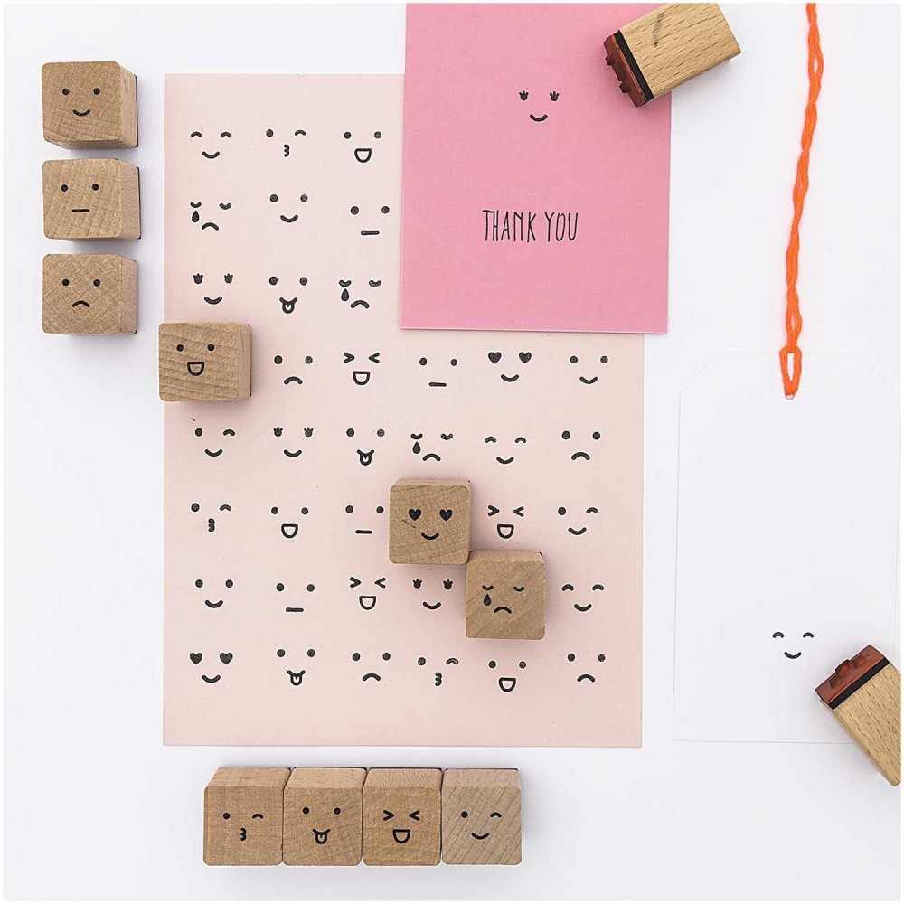 Set of wooden stamps Smile - Paper Poetry - 12 pcs.